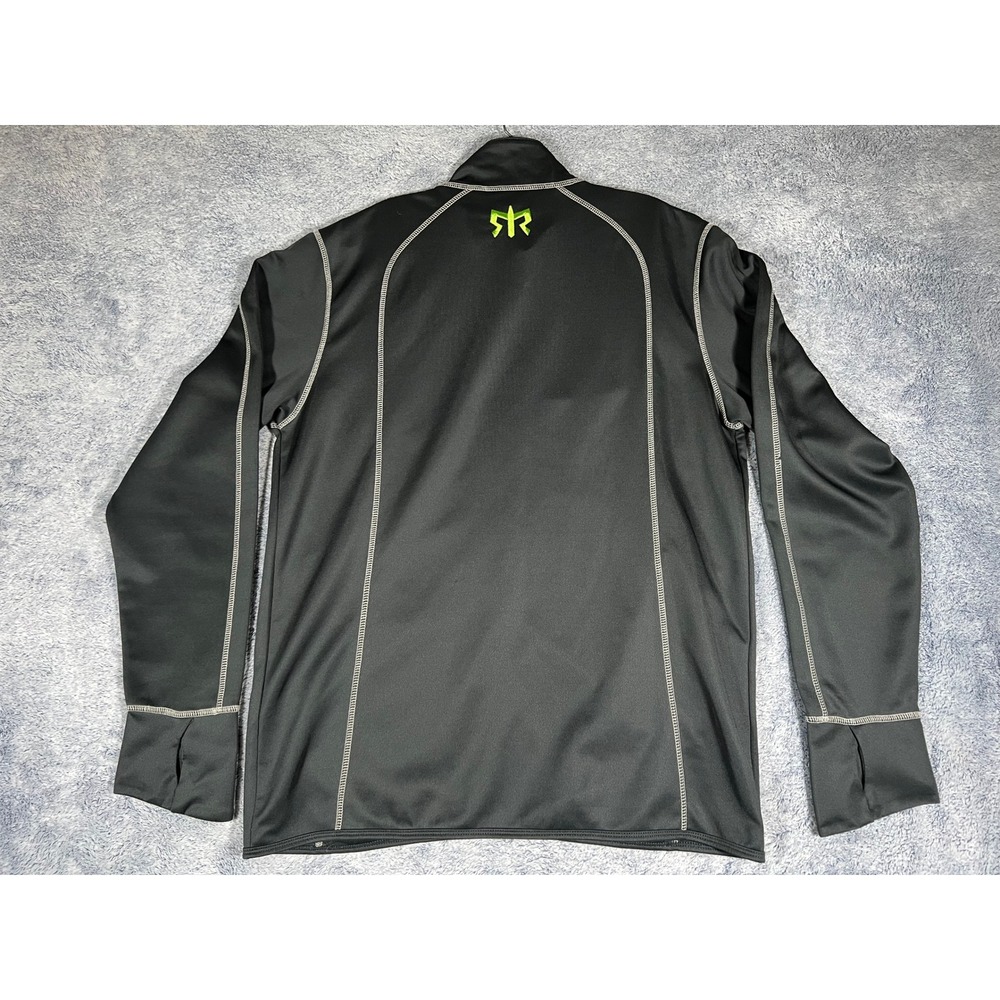 Ragnar Relay Series Mens XL Black Full Zip Performance Jacket Lime Green Logo - Picture 10 of 16